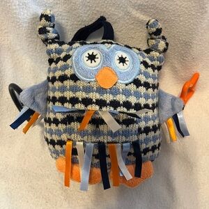 Jellycat Blue and Orange Striped Owl Stuffed Animal